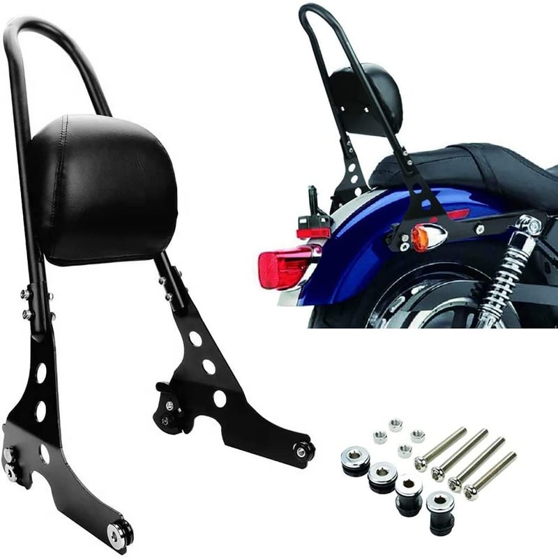 psler Detachable Rear Passenger Backrest Sissy Bar Seat Pad for Sportster for XL883C XL883R XLH883 XLH1200 2004-2022,for XL1200C XL1200S 1996-2000(Black) - Image 1